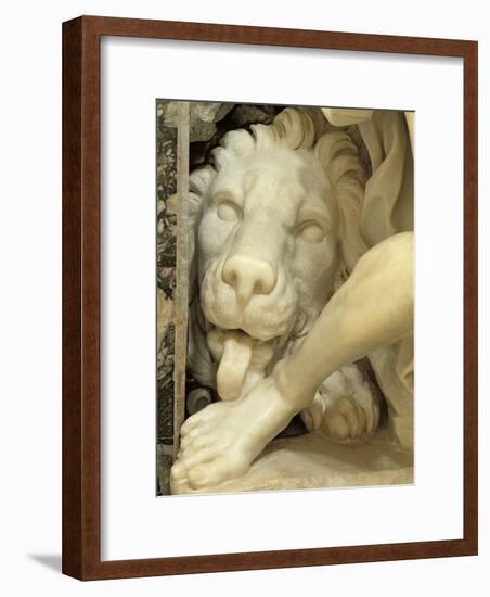 A Lion Licking the foot of Daniel-Giovanni Lorenzo Bernini-Framed Giclee Print