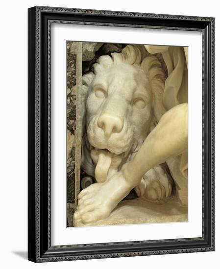 A Lion Licking the foot of Daniel-Giovanni Lorenzo Bernini-Framed Giclee Print