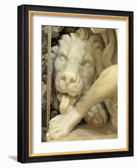 A Lion Licking the foot of Daniel-Giovanni Lorenzo Bernini-Framed Giclee Print