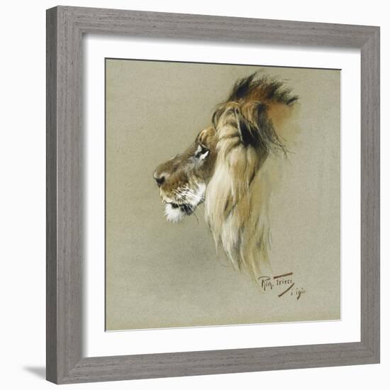 A Lion's Head-Richard Friese-Framed Giclee Print