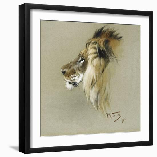 A Lion's Head-Richard Friese-Framed Giclee Print