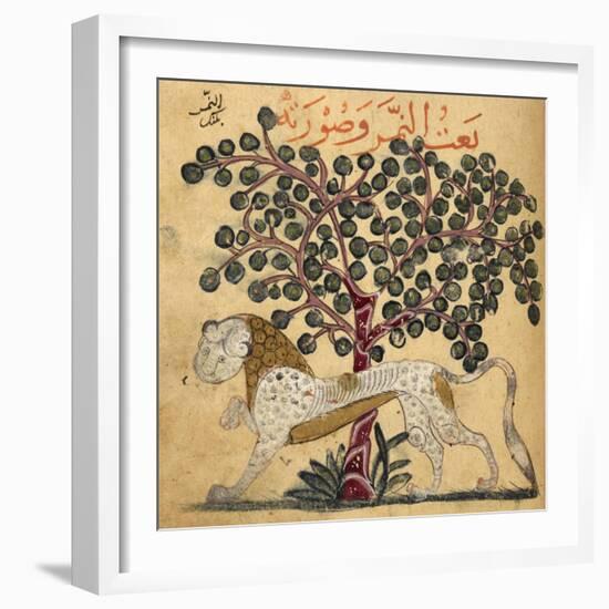 A Lion Standing Beneath a Tree-null-Framed Giclee Print