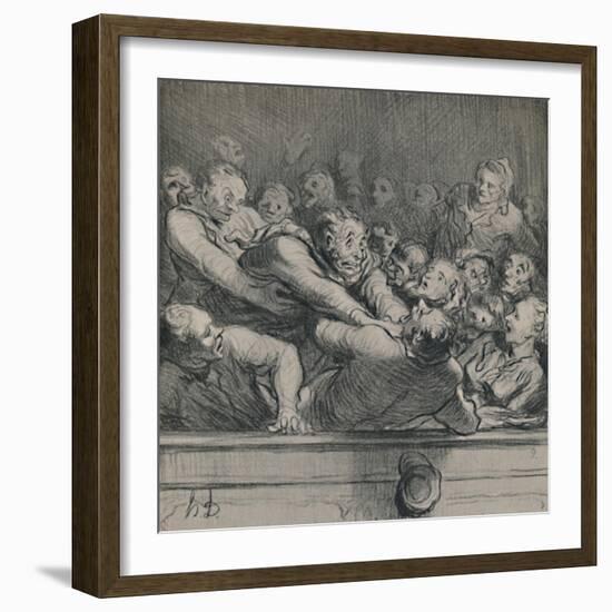 'A Literary Discussion in the Upper Gallery', c.1864, (1946)-Honore Daumier-Framed Giclee Print