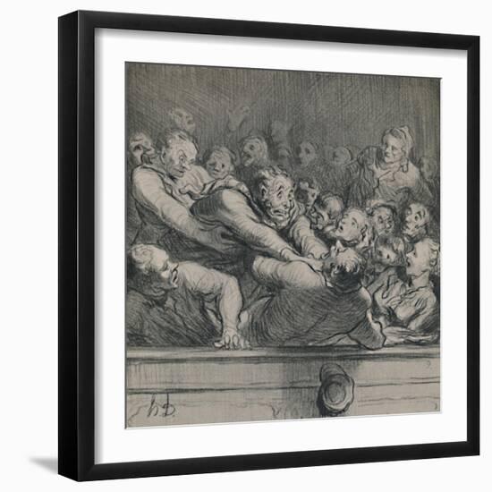 'A Literary Discussion in the Upper Gallery', c.1864, (1946)-Honore Daumier-Framed Giclee Print