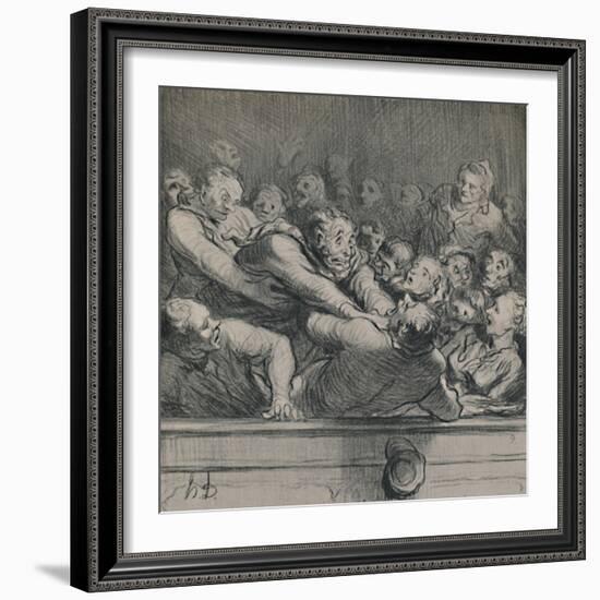 'A Literary Discussion in the Upper Gallery', c.1864, (1946)-Honore Daumier-Framed Giclee Print