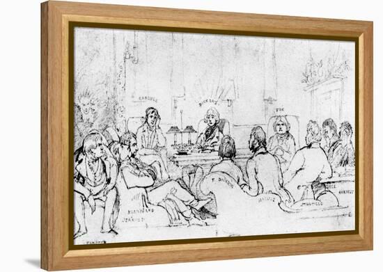 A Literary Gathering in 1844-Daniel Maclise-Framed Premier Image Canvas