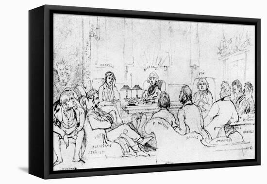 A Literary Gathering in 1844-Daniel Maclise-Framed Premier Image Canvas