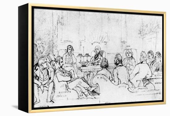 A Literary Gathering in 1844-Daniel Maclise-Framed Premier Image Canvas