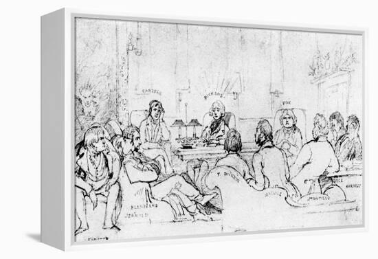 A Literary Gathering in 1844-Daniel Maclise-Framed Premier Image Canvas