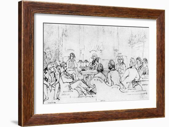 A Literary Gathering in 1844-Daniel Maclise-Framed Giclee Print