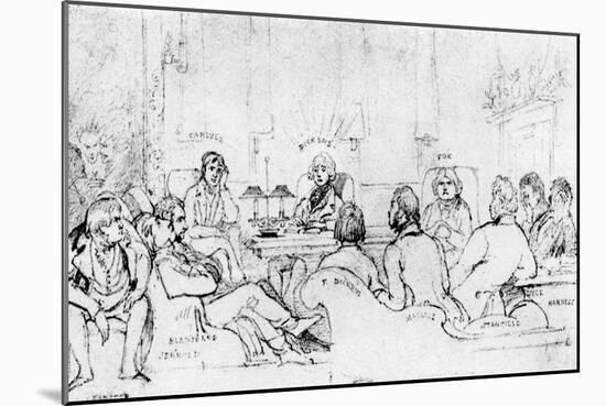 A Literary Gathering in 1844-Daniel Maclise-Mounted Giclee Print