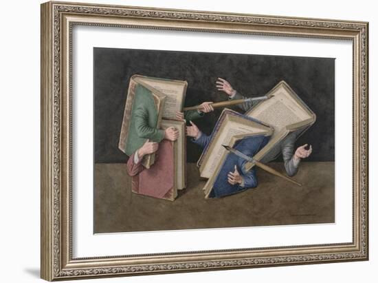 A Literary Joust, 2006-Jonathan Wolstenholme-Framed Giclee Print