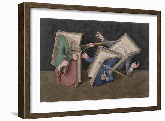 A Literary Joust, 2006-Jonathan Wolstenholme-Framed Giclee Print