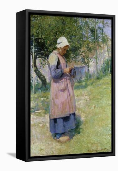 A Little Breton Maid-Hugh Bellingham Smith-Framed Premier Image Canvas