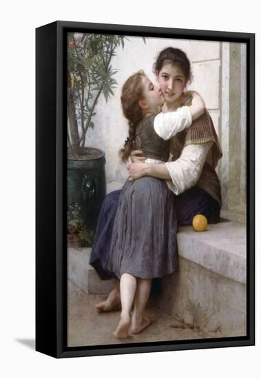 A Little Coaxing-William Adolphe Bouguereau-Framed Stretched Canvas