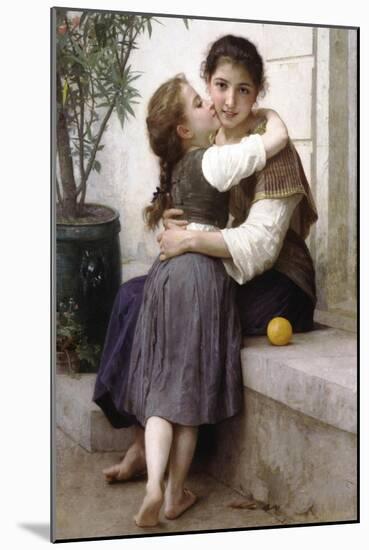 A Little Coaxing-William Adolphe Bouguereau-Mounted Art Print
