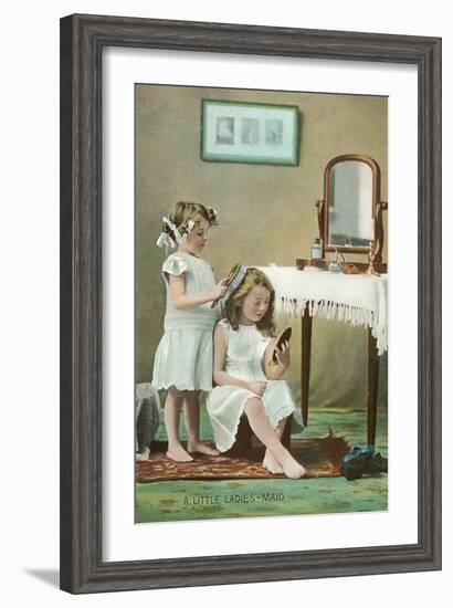 A Little Ladies' Maid, Girls at Toilette-null-Framed Art Print