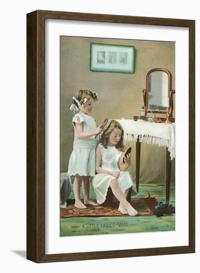 A Little Ladies' Maid, Girls at Toilette-null-Framed Art Print