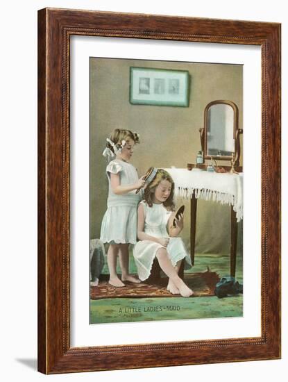 A Little Ladies' Maid, Girls at Toilette-null-Framed Art Print