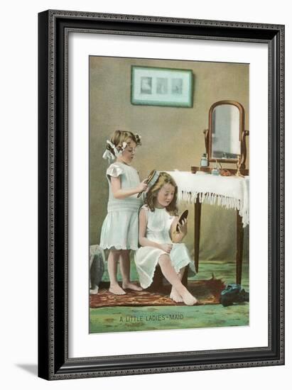 A Little Ladies' Maid, Girls at Toilette-null-Framed Art Print