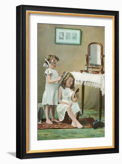 A Little Ladies' Maid, Girls at Toilette-null-Framed Art Print