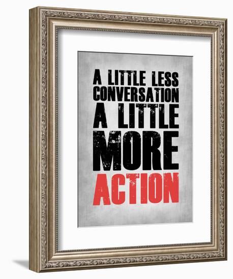 A Little More Action Grey-NaxArt-Framed Art Print