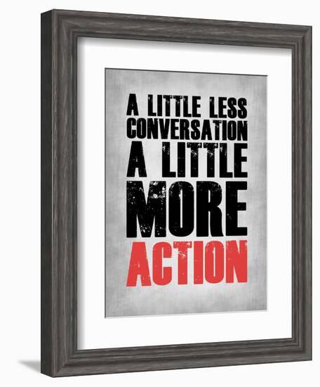 A Little More Action Grey-NaxArt-Framed Art Print