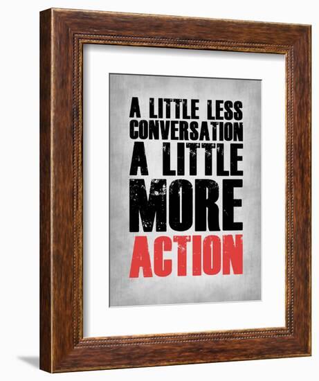 A Little More Action Grey-NaxArt-Framed Art Print