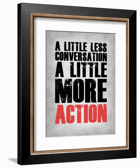 A Little More Action Grey-NaxArt-Framed Art Print