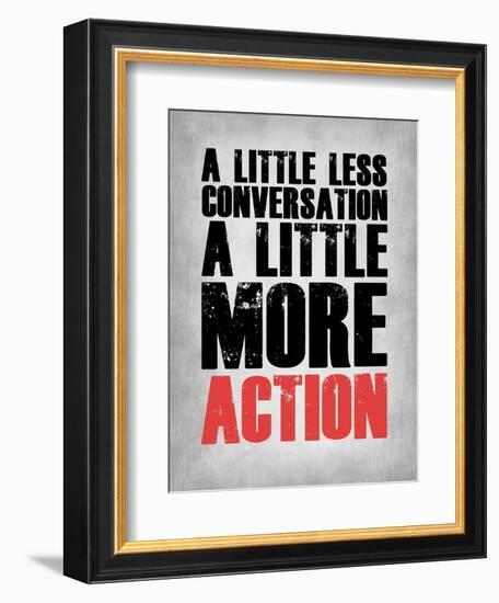 A Little More Action Grey-NaxArt-Framed Art Print