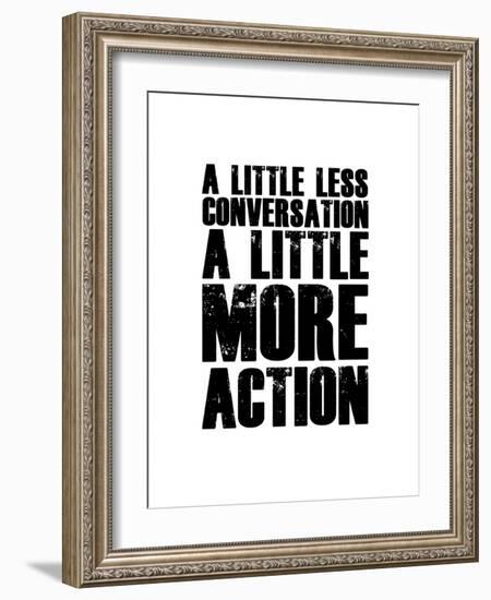 A Little More Action White-NaxArt-Framed Art Print