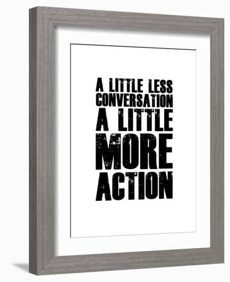 A Little More Action White-NaxArt-Framed Art Print