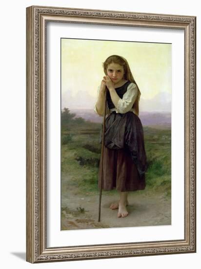 A Little Shepherdess, 1891-William Adolphe Bouguereau-Framed Giclee Print