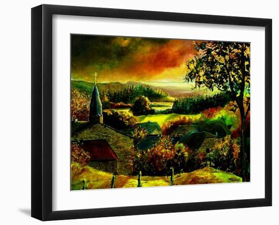 A little village in Belgium - Our - Opont-Pol Ledent-Framed Art Print