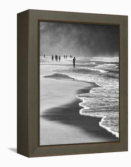 A Local Fisherman Fishing on Itamambuca Beach, Ubatuba, Brazil-Alex Saberi-Framed Premier Image Canvas