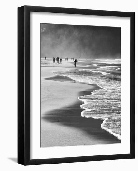 A Local Fisherman Fishing on Itamambuca Beach, Ubatuba, Brazil-Alex Saberi-Framed Photographic Print