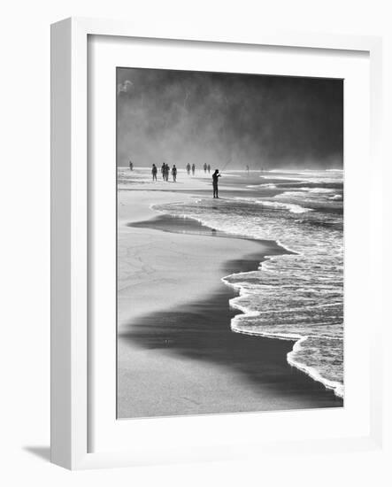 A Local Fisherman Fishing on Itamambuca Beach, Ubatuba, Brazil-Alex Saberi-Framed Photographic Print