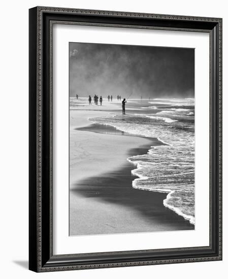 A Local Fisherman Fishing on Itamambuca Beach, Ubatuba, Brazil-Alex Saberi-Framed Photographic Print