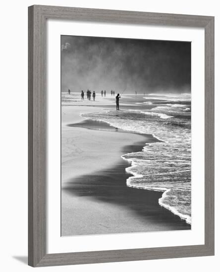 A Local Fisherman Fishing on Itamambuca Beach, Ubatuba, Brazil-Alex Saberi-Framed Photographic Print