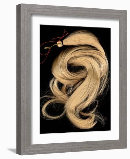 A Lock of Blonde Synthetic Hair-Winfred Evers-Framed Photographic Print