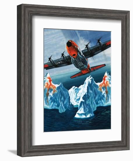 A Lockheed Hercules Patrolling Icebergs for the Coast Guard-Wilf Hardy-Framed Giclee Print