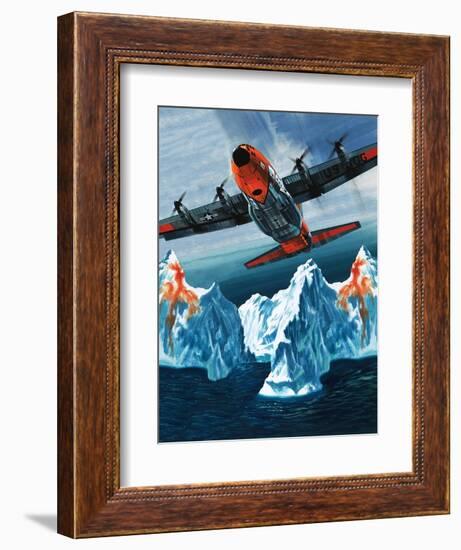 A Lockheed Hercules Patrolling Icebergs for the Coast Guard-Wilf Hardy-Framed Giclee Print