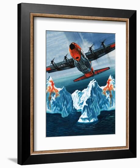 A Lockheed Hercules Patrolling Icebergs for the Coast Guard-Wilf Hardy-Framed Giclee Print