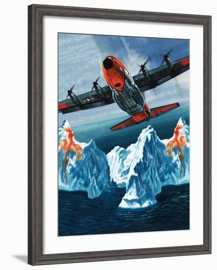 A Lockheed Hercules Patrolling Icebergs for the Coast Guard-Wilf Hardy-Framed Giclee Print