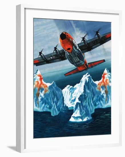 A Lockheed Hercules Patrolling Icebergs for the Coast Guard-Wilf Hardy-Framed Giclee Print