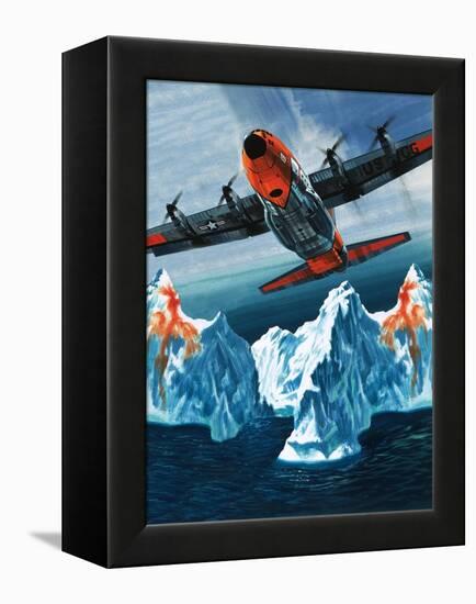 A Lockheed Hercules Patrolling Icebergs for the Coast Guard-Wilf Hardy-Framed Premier Image Canvas