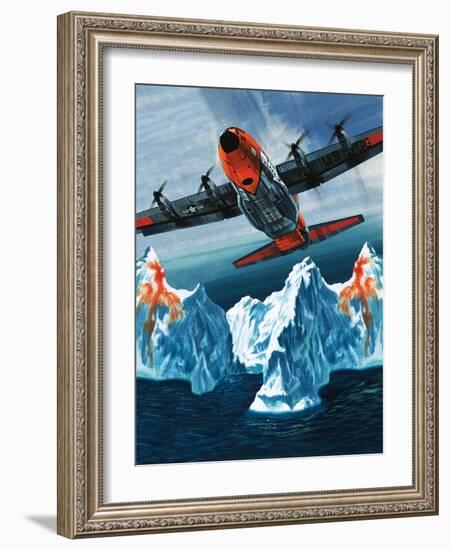 A Lockheed Hercules Patrolling Icebergs for the Coast Guard-Wilf Hardy-Framed Giclee Print