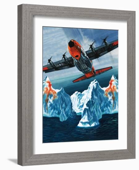 A Lockheed Hercules Patrolling Icebergs for the Coast Guard-Wilf Hardy-Framed Giclee Print