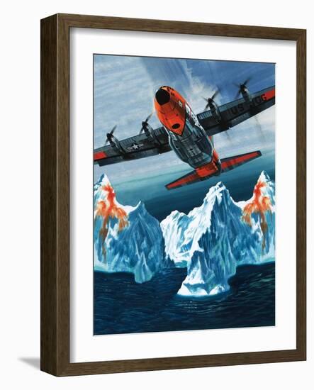 A Lockheed Hercules Patrolling Icebergs for the Coast Guard-Wilf Hardy-Framed Giclee Print