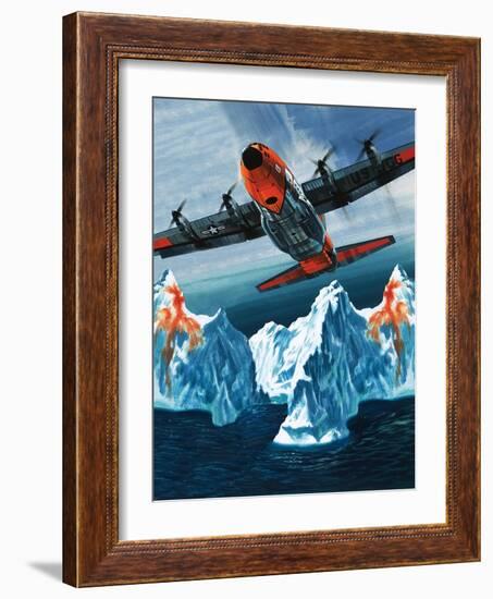 A Lockheed Hercules Patrolling Icebergs for the Coast Guard-Wilf Hardy-Framed Giclee Print